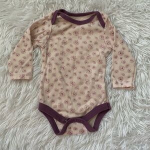 Floral Long Sleeve Baby Onesie